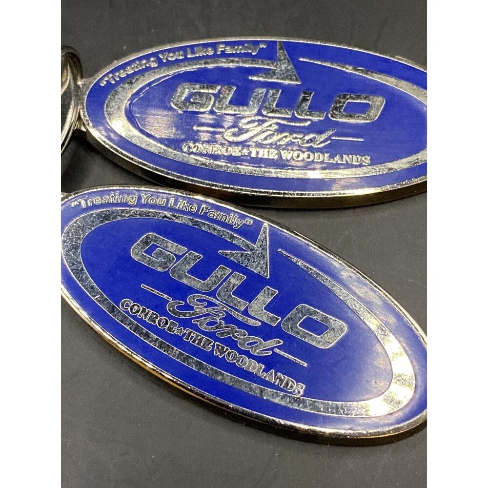 GULLO Ford 2 Emblem Keychains Metal Ford Charms, Gullo Ford Of Conroe, Texas